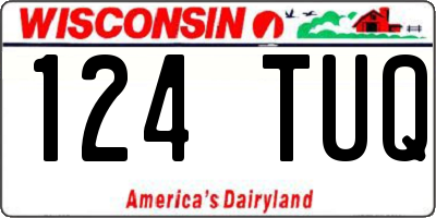 WI license plate 124TUQ