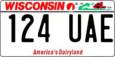 WI license plate 124UAE