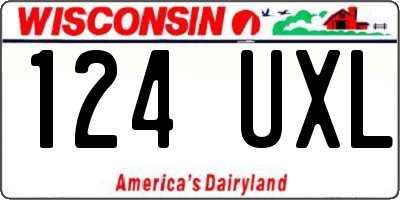WI license plate 124UXL