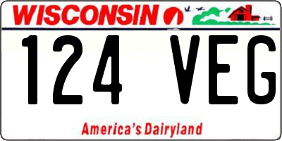 WI license plate 124VEG