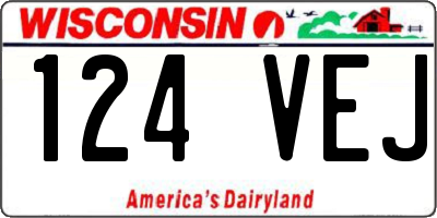 WI license plate 124VEJ