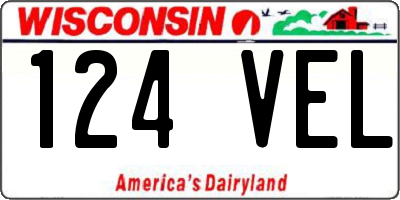 WI license plate 124VEL