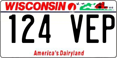 WI license plate 124VEP