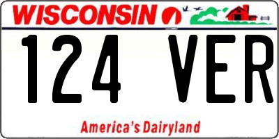 WI license plate 124VER