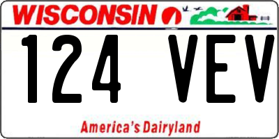 WI license plate 124VEV