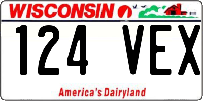 WI license plate 124VEX