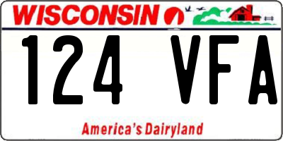 WI license plate 124VFA