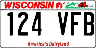 WI license plate 124VFB