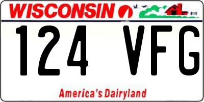 WI license plate 124VFG