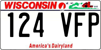 WI license plate 124VFP