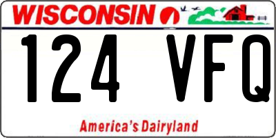 WI license plate 124VFQ