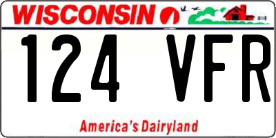 WI license plate 124VFR