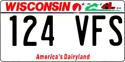 WI license plate 124VFS
