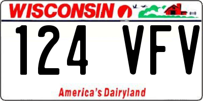 WI license plate 124VFV