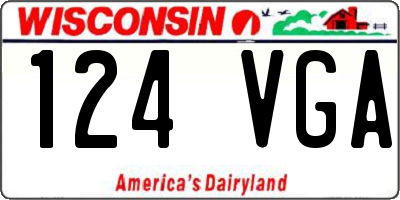 WI license plate 124VGA