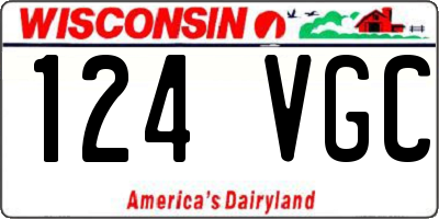 WI license plate 124VGC