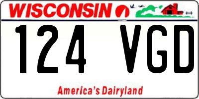 WI license plate 124VGD