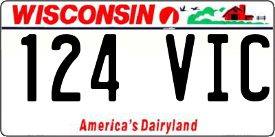 WI license plate 124VIC