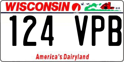 WI license plate 124VPB