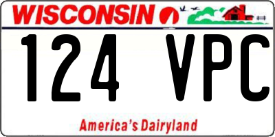 WI license plate 124VPC