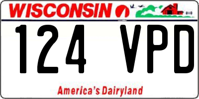 WI license plate 124VPD