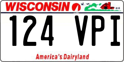 WI license plate 124VPI