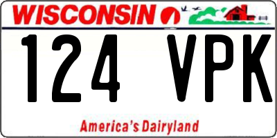WI license plate 124VPK