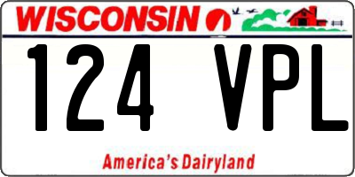 WI license plate 124VPL