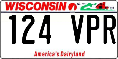 WI license plate 124VPR