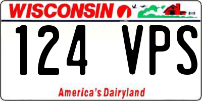 WI license plate 124VPS
