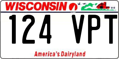 WI license plate 124VPT