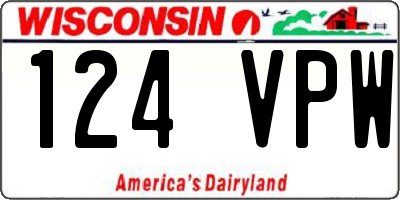 WI license plate 124VPW