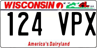 WI license plate 124VPX