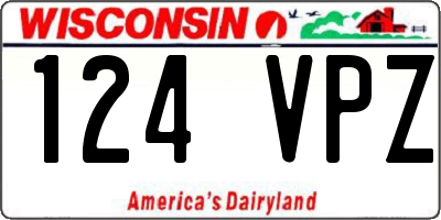 WI license plate 124VPZ