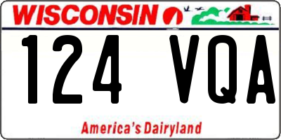 WI license plate 124VQA
