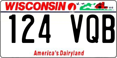 WI license plate 124VQB