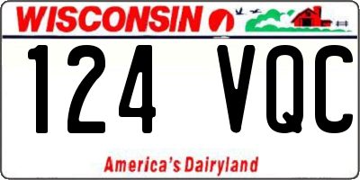 WI license plate 124VQC