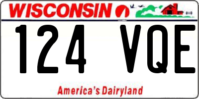 WI license plate 124VQE