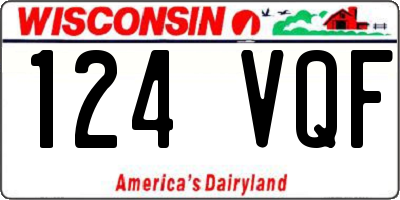 WI license plate 124VQF