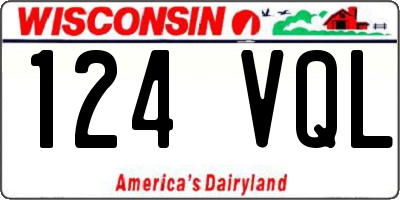 WI license plate 124VQL