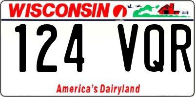 WI license plate 124VQR