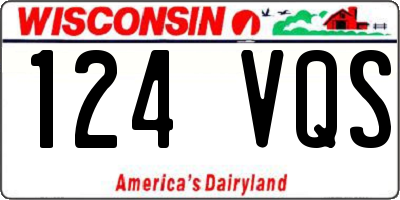 WI license plate 124VQS