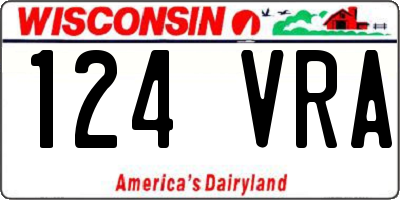 WI license plate 124VRA