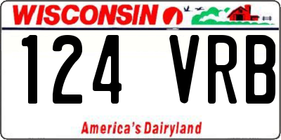 WI license plate 124VRB