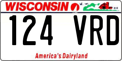 WI license plate 124VRD