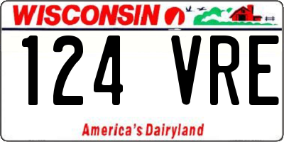 WI license plate 124VRE