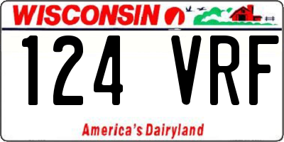 WI license plate 124VRF