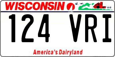 WI license plate 124VRI