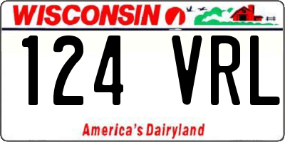 WI license plate 124VRL