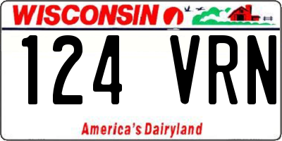 WI license plate 124VRN